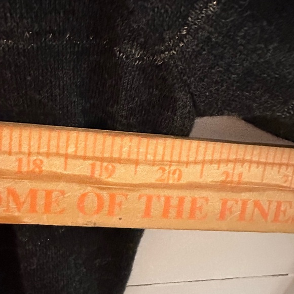 LOFT M Gold sequin grey stripe wool blend lightweight woman classic cardigan - Picture 9 of 12